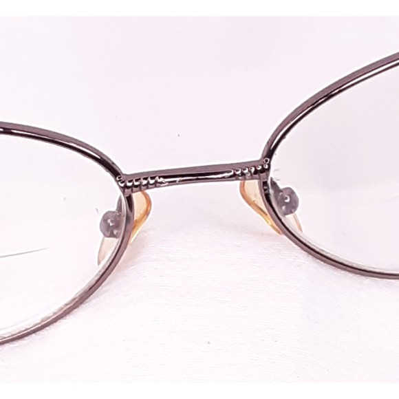 Eyeglasses Bronze Tone Art Deco Style Metal Frame Oval Prescription Lens - Picture 2 of 8